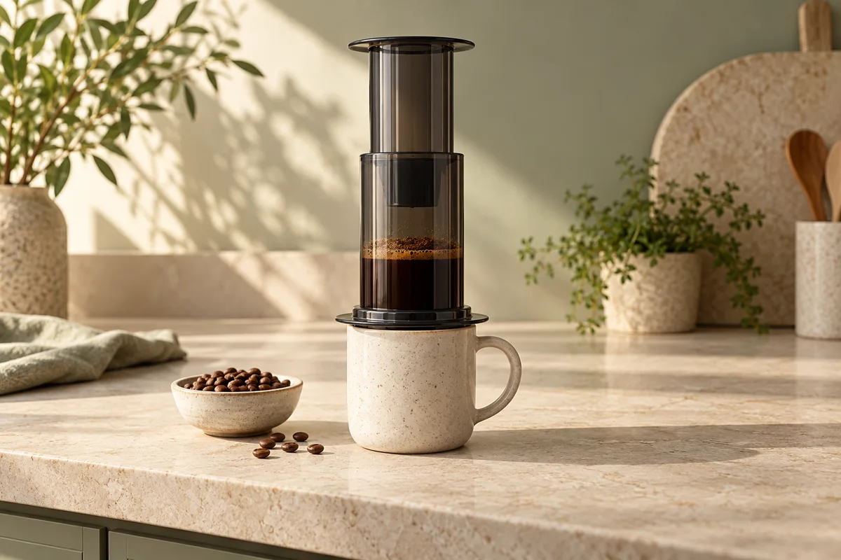 AeroPress recipe concept illustration
